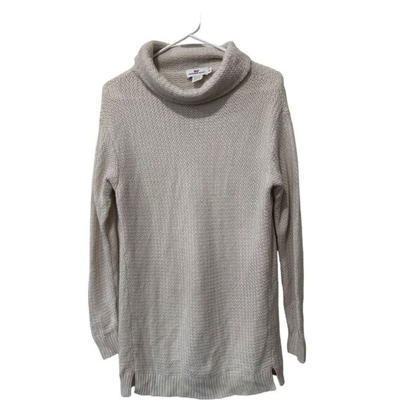 Vineyard Vines Cream Merino Wool Blend Cowl Neck Knit Pullover Sweater Size XS - Picture 1 of 10